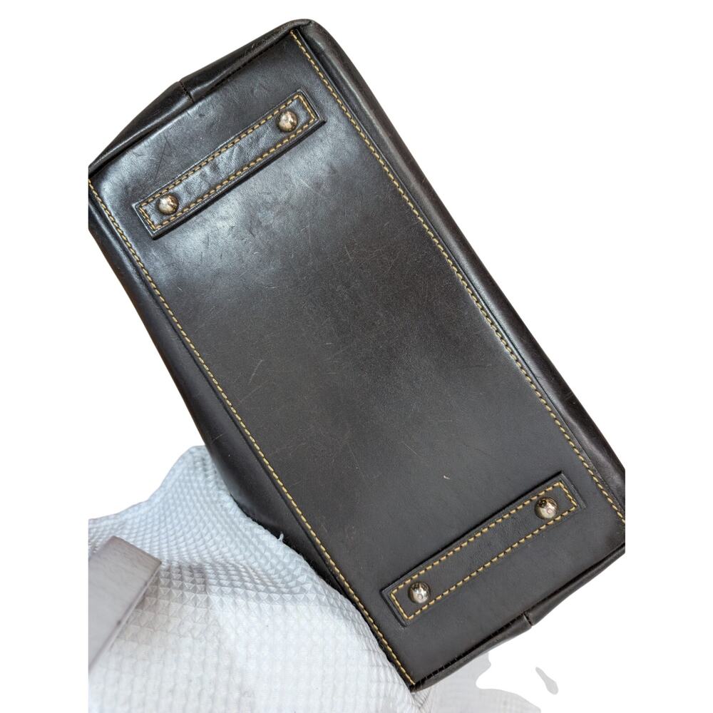 DOONEY & BOURKE! PECAN BROWN & GOLD CROC, BLACK GENUINE LEATHER BAG, PURSE! - Picture 9 of 13